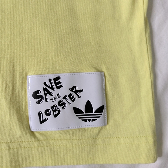 Adidas T-shirt - men's small yellow Save The Lobster t-shirt - Picture 4 of 8